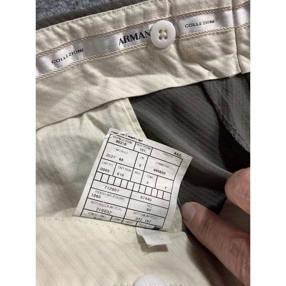 Armani Collezioni Men’s 36x32 Classic Fit Textured Pinstripe Pants – Black